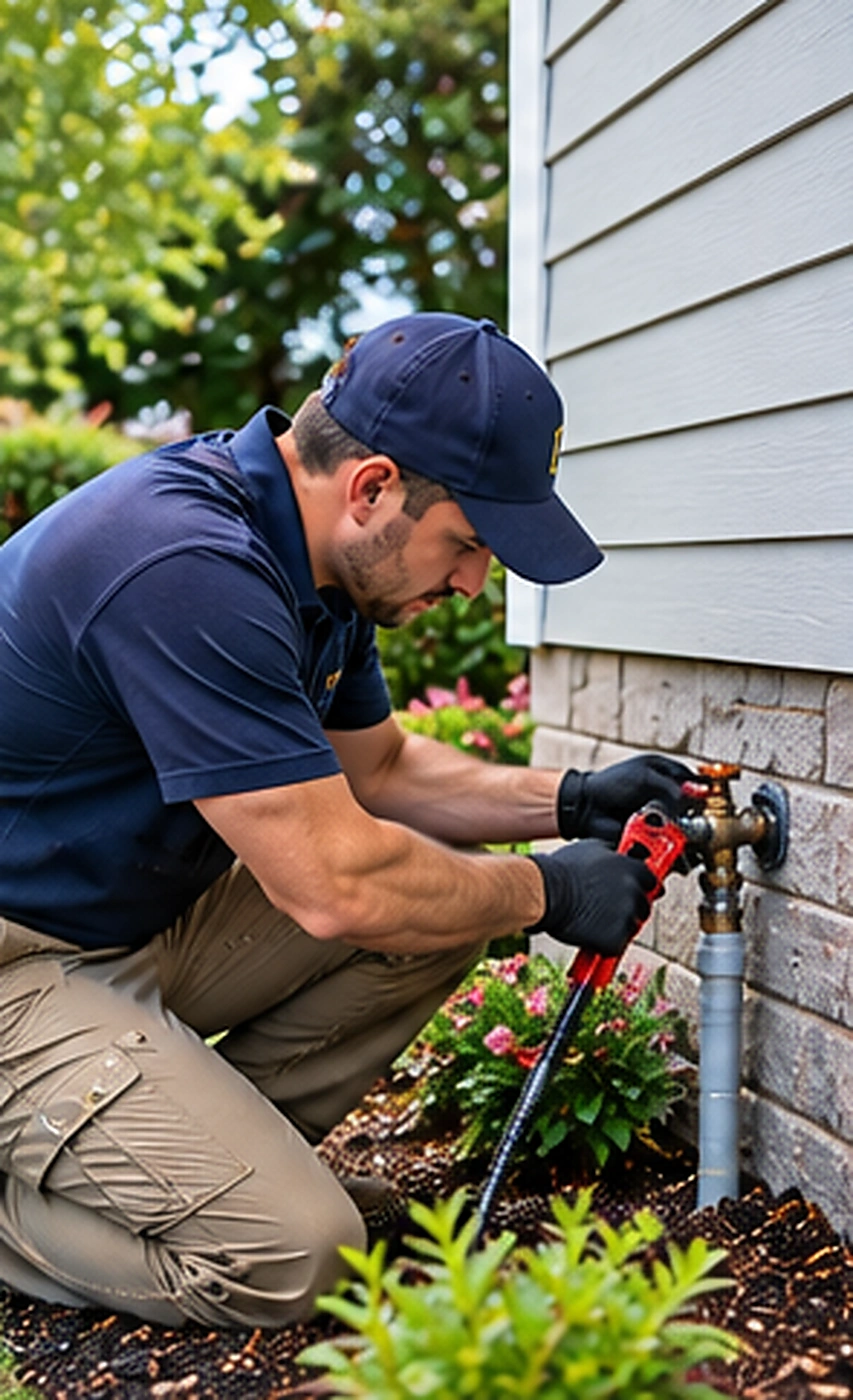 Plumber repairing a residential water heater during hydro jetting service in Ridgewood, NJ