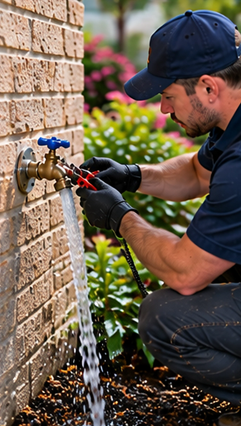 Plumbing service van at a residential property for plumbing service in Salem Ridge, NJ