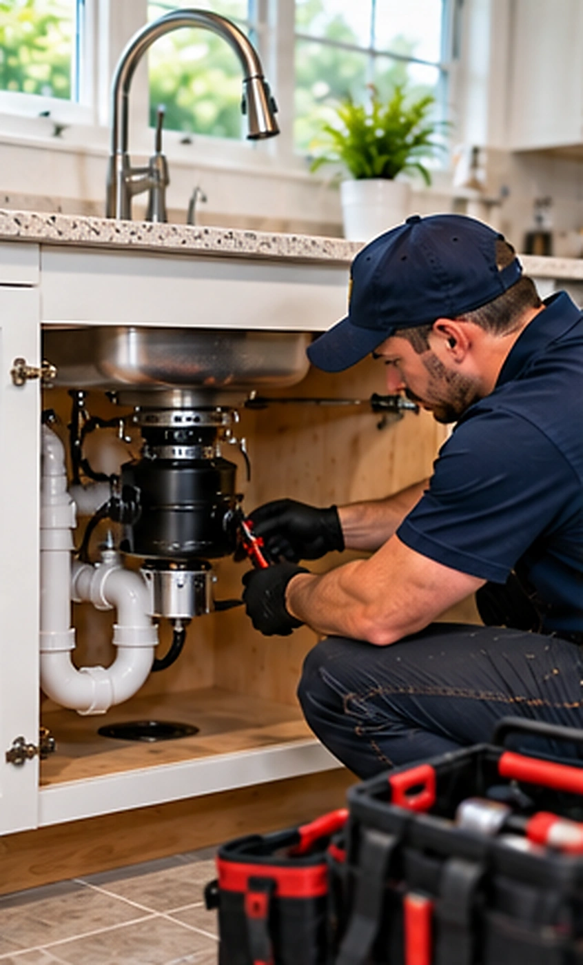Plumber repairing a toilet during toilet repair & installation service in Ridgewood, NJ